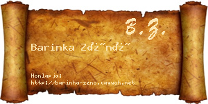 Barinka Zénó névjegykártya
